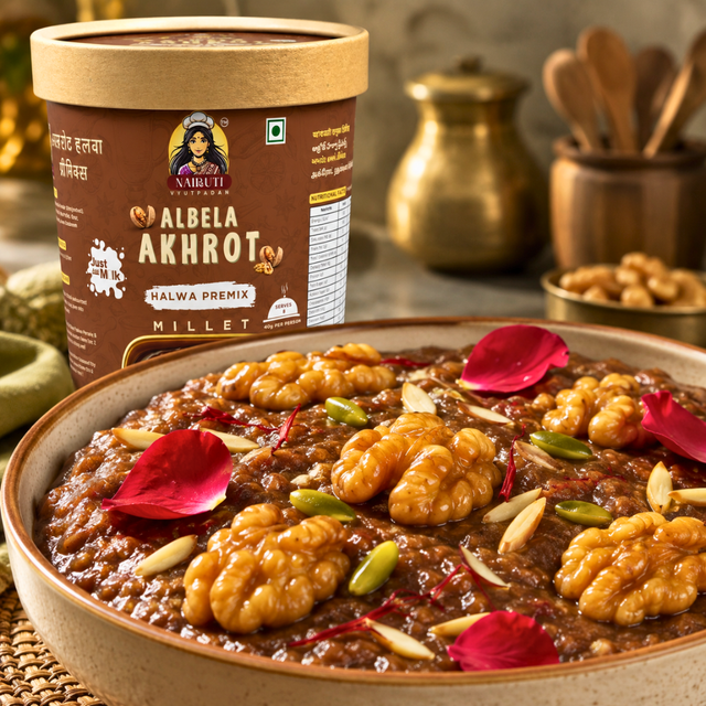 Albela Akhrot Halwa recipe by Nairuti Vyutpadan