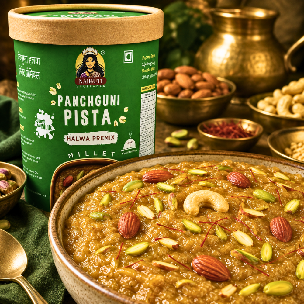 Pista Millet Halwa recipe by Nairuti Vyutpadan