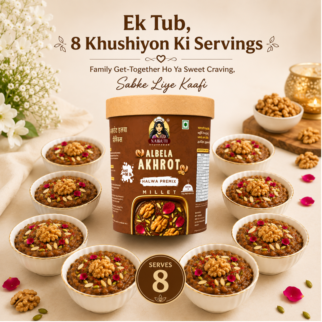 Akhrot Millet Halwa Premix | Instant Walnut Dessert Mix | Serves 8