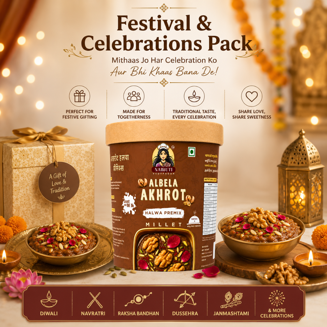 Akhrot Millet Halwa Premix | Instant Walnut Dessert Mix | Serves 8