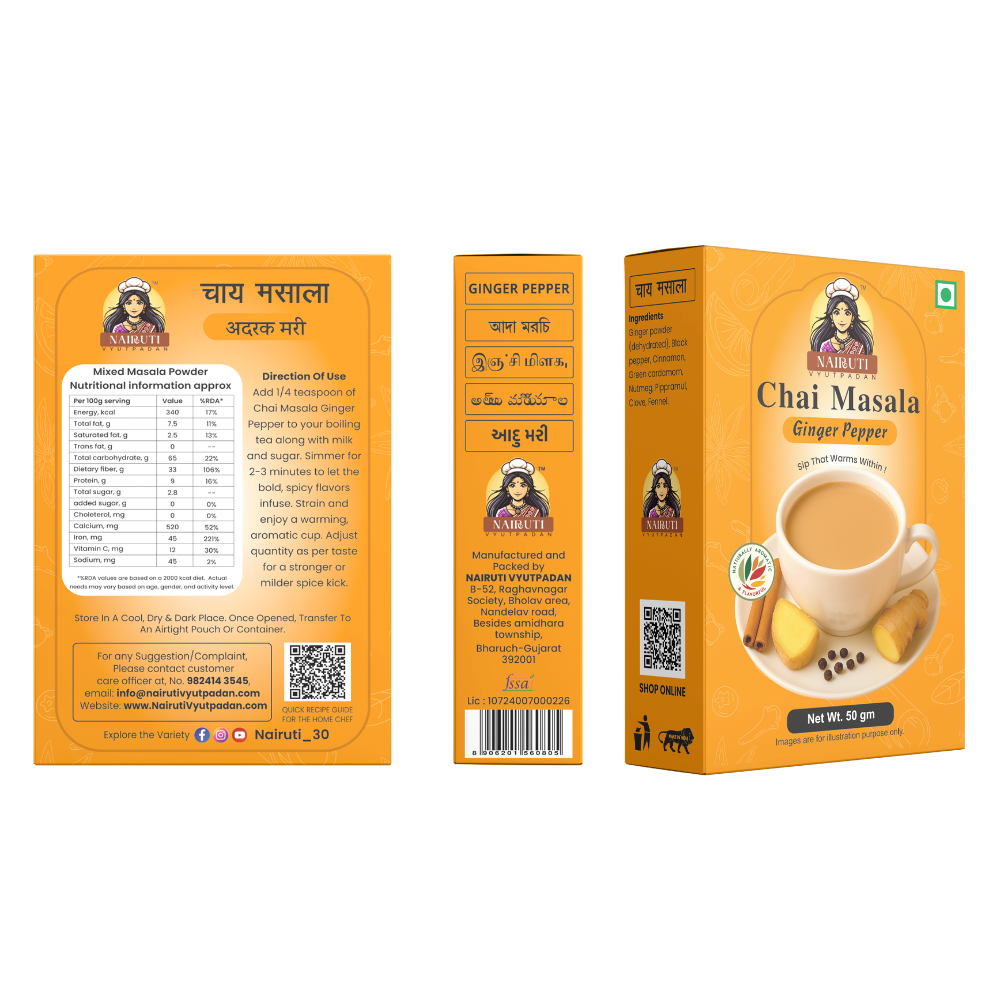 Tea Time Combo | Ginger Elaichi, Ginger Pepper & Tulsi Pudina Chai Masala | 50g each