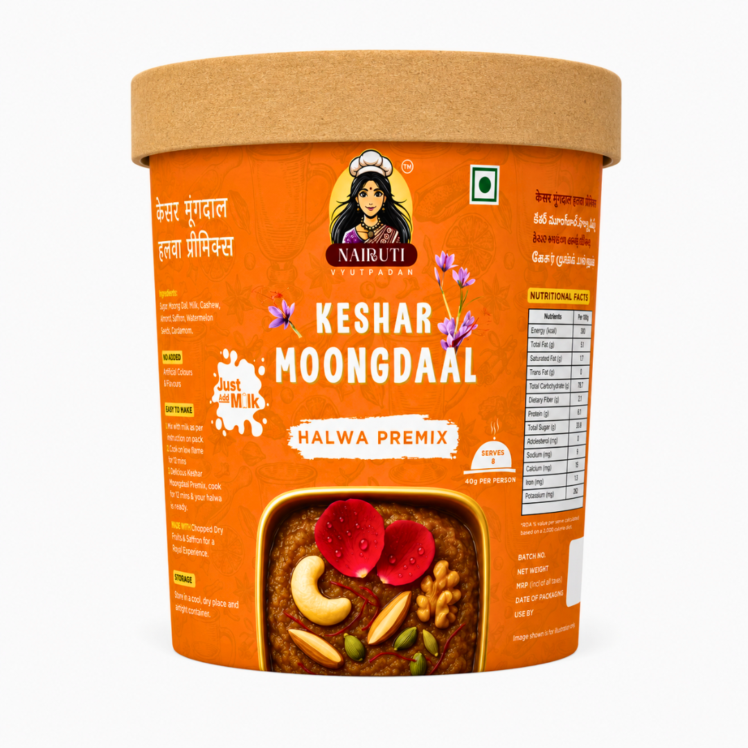 Kesar Moong Dal Halwa Premix | Instant Moong Dal Dessert Mix | Serves 8