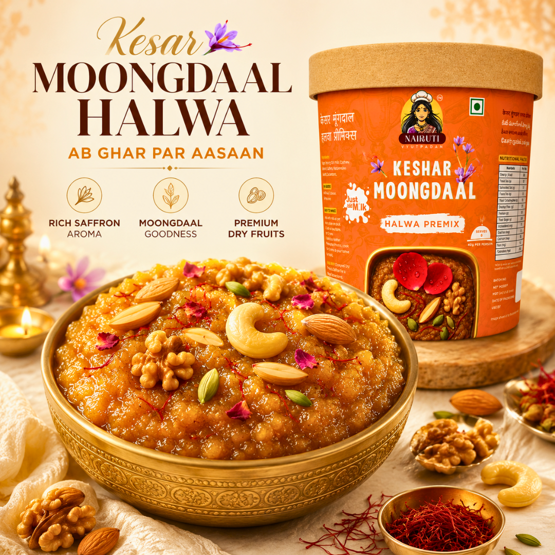 Kesar Moong Dal Halwa Premix | Instant Moong Dal Dessert Mix | Serves 8