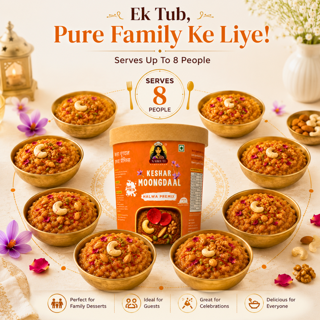 Kesar Moong Dal Halwa Premix | Instant Moong Dal Dessert Mix | Serves 8
