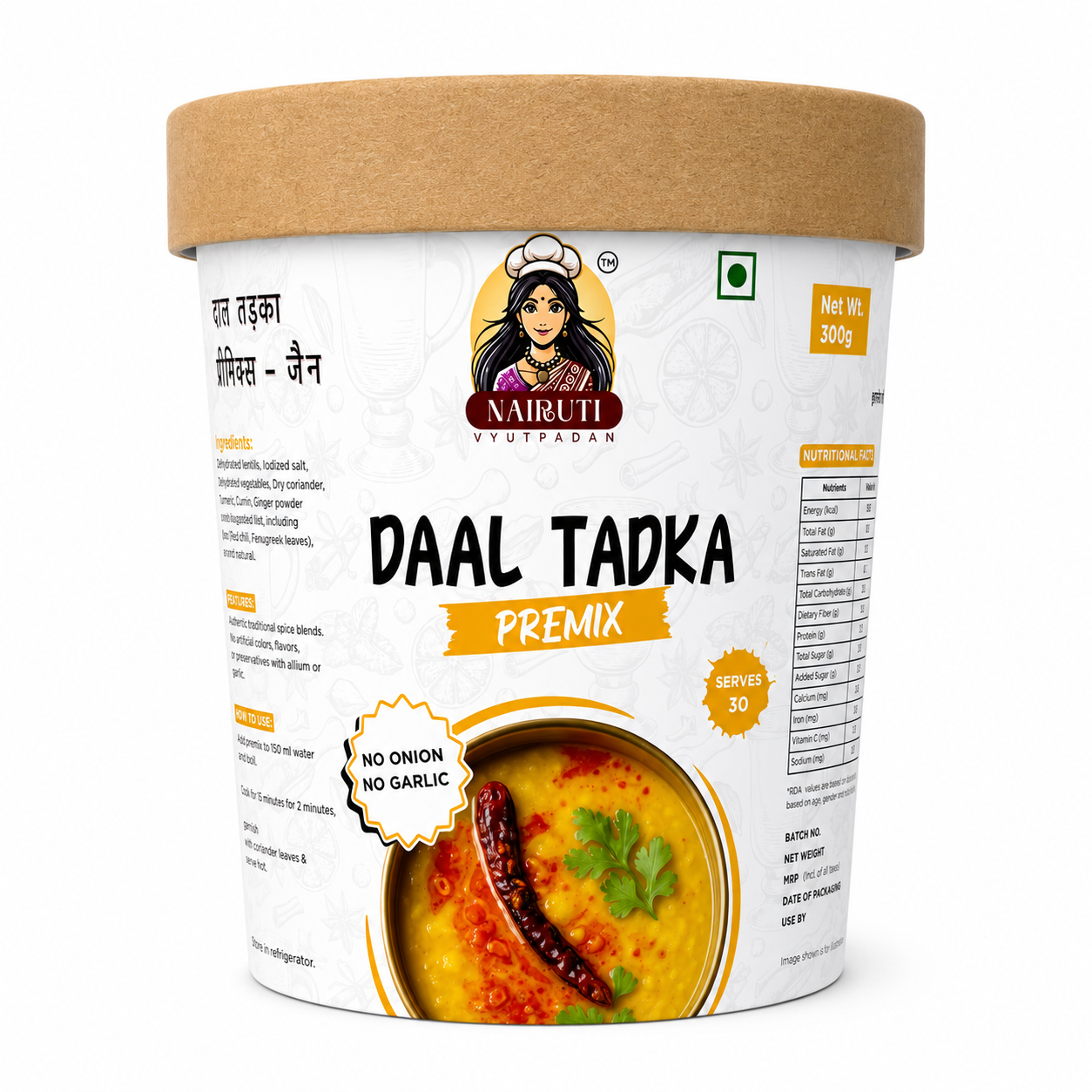 Jain Dal Tadka Premix | No Onion No Garlic Authentic Indian Flavor