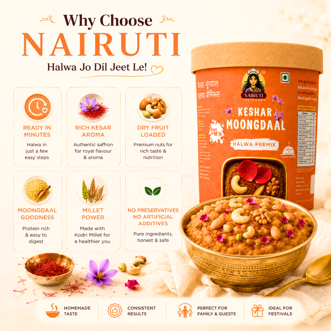 Kesar Moong Dal Halwa Premix | Instant Moong Dal Dessert Mix | Serves 8