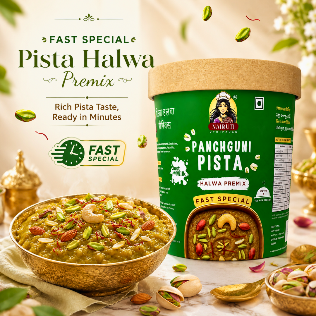 Farali Pista Millet Halwa Premix | Instant Fast Special Pistachio Dessert Mix | Serves 8