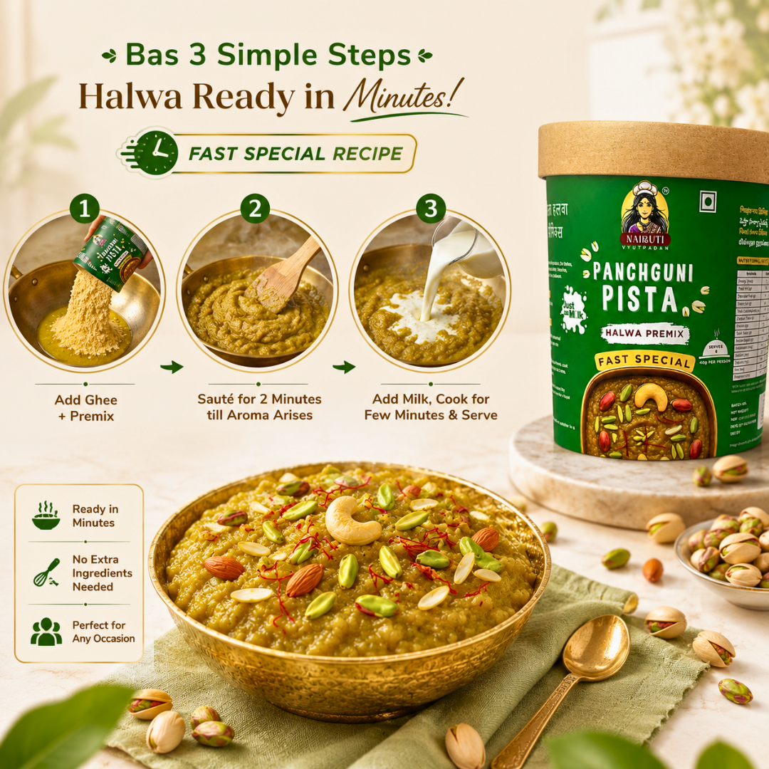 Farali Pista Millet Halwa Premix | Instant Fast Special Pistachio Dessert Mix | Serves 8