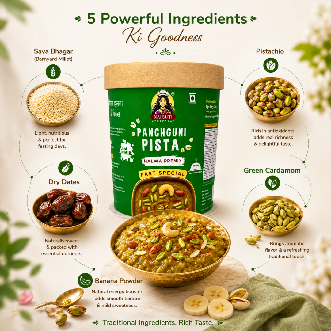 Farali Pista Millet Halwa Premix | Instant Fast Special Pistachio Dessert Mix | Serves 8