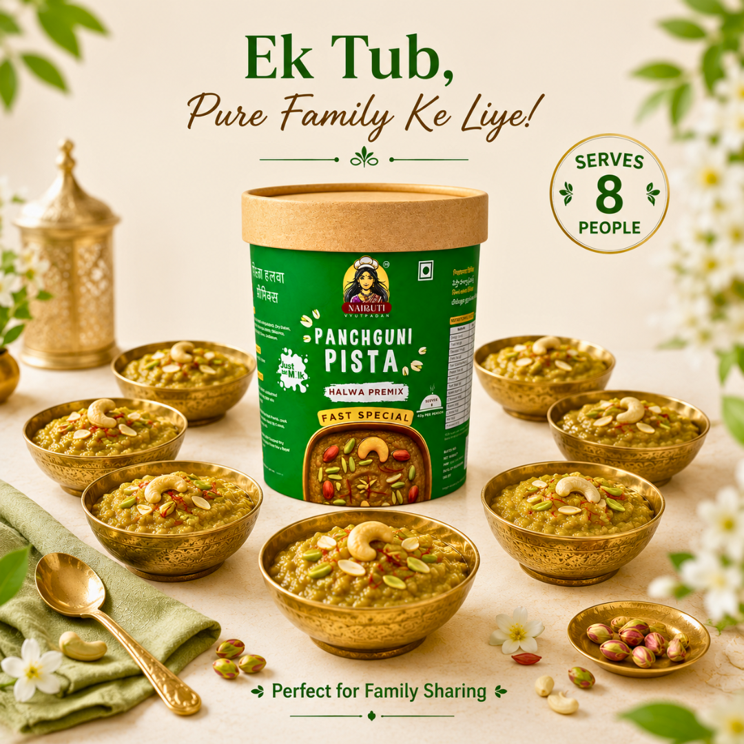 Farali Pista Millet Halwa Premix | Instant Fast Special Pistachio Dessert Mix | Serves 8