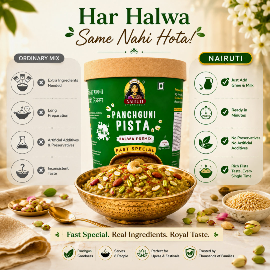 Farali Pista Millet Halwa Premix | Instant Fast Special Pistachio Dessert Mix | Serves 8