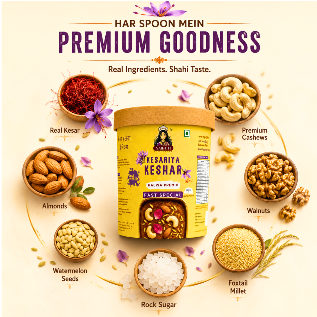 Farali Keshar Millet Halwa Premix | Instant Fast Special Saffron Dessert Mix | Serves 8