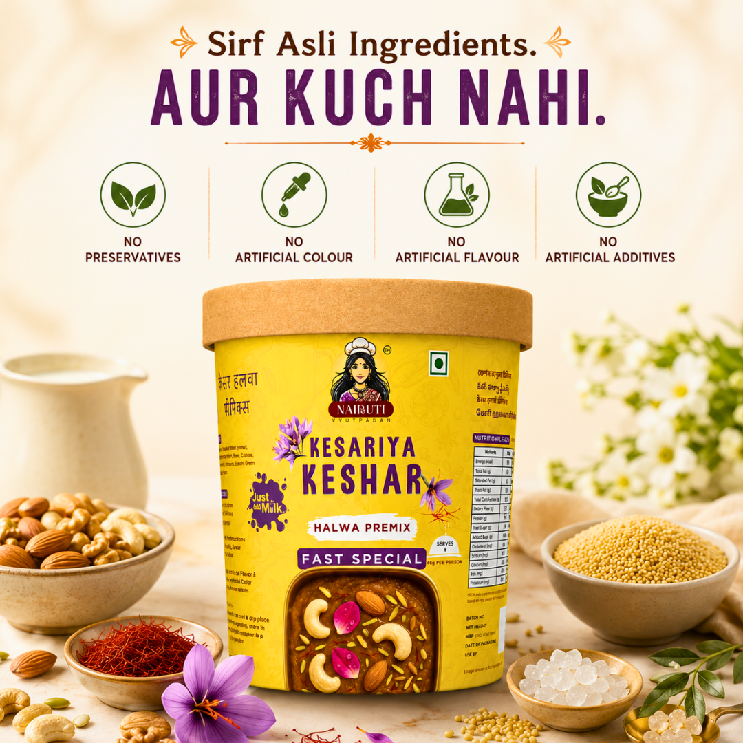Farali Keshar Millet Halwa Premix | Instant Fast Special Saffron Dessert Mix | Serves 8