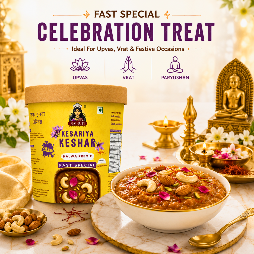 Farali Keshar Millet Halwa Premix | Instant Fast Special Saffron Dessert Mix | Serves 8