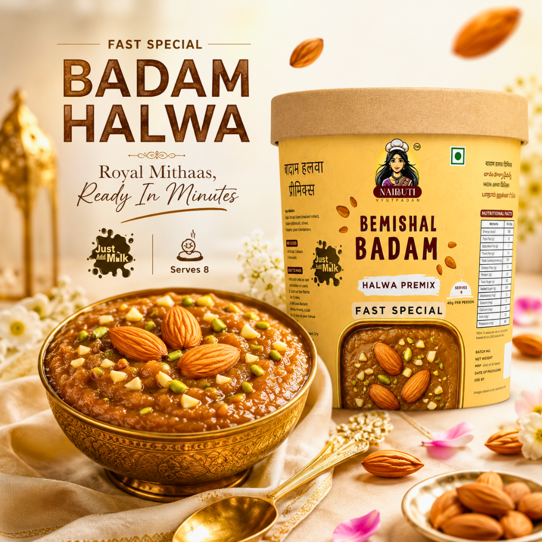 Farali Badam Millet Halwa Premix | Instant Fast Special Almond Dessert Mix | Serves 8