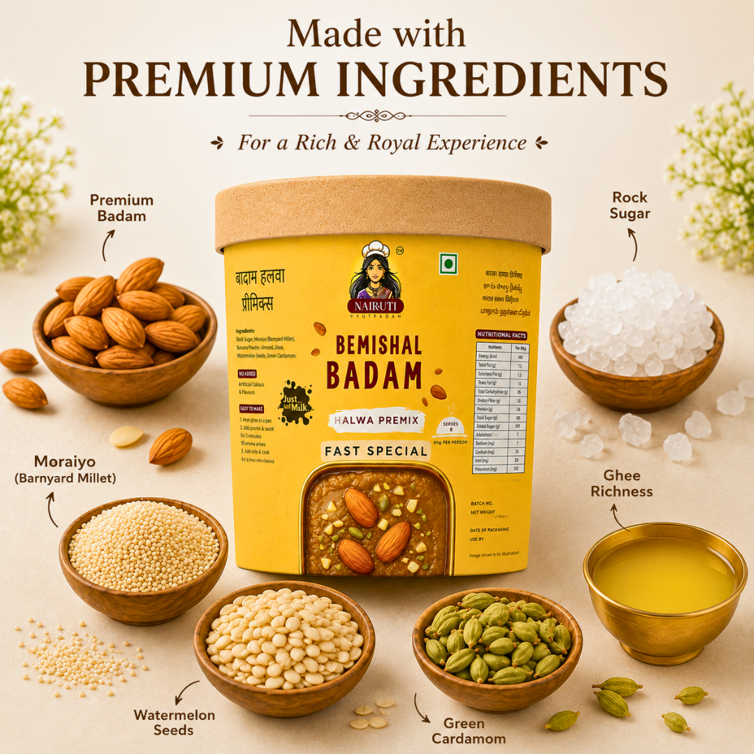 Farali Badam Millet Halwa Premix | Instant Fast Special Almond Dessert Mix | Serves 8