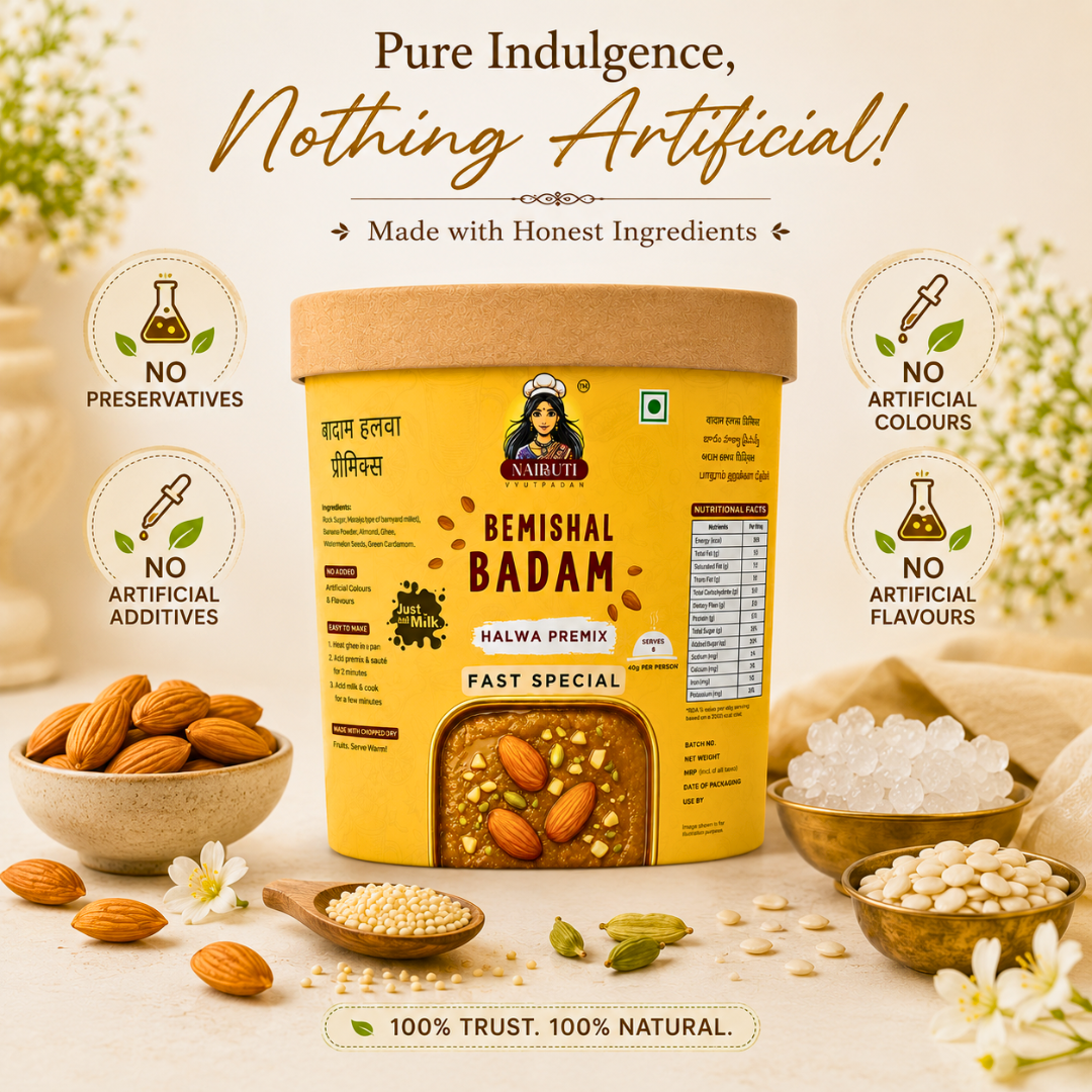 Farali Badam Millet Halwa Premix | Instant Fast Special Almond Dessert Mix | Serves 8