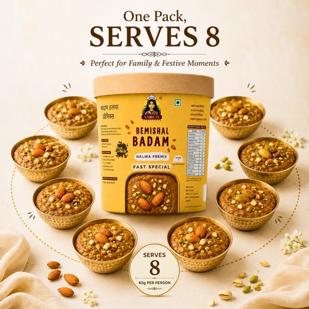 Farali Badam Millet Halwa Premix | Instant Fast Special Almond Dessert Mix | Serves 8