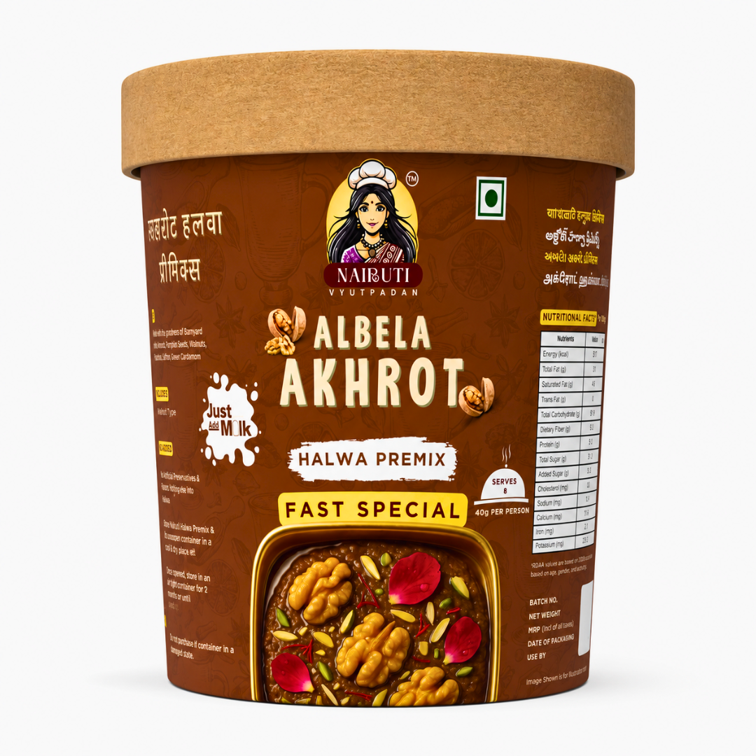 Farali Akhrot Millet Halwa Premix | Instant Fast Special Walnut Dessert Mix | Serves 8