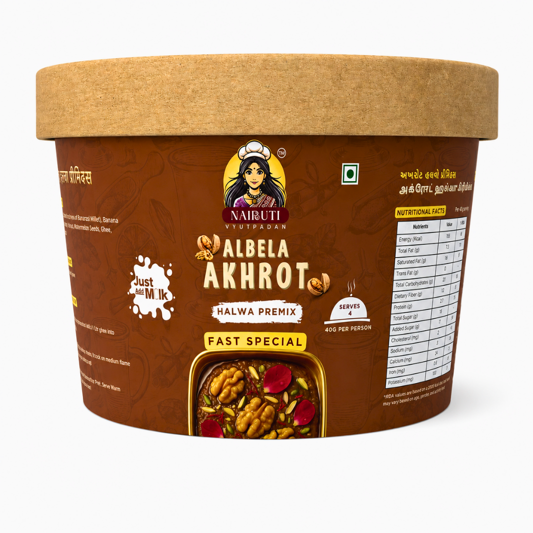 Farali Akhrot Millet Halwa Premix | Instant Fast Special Walnut Dessert Mix | Serves 8