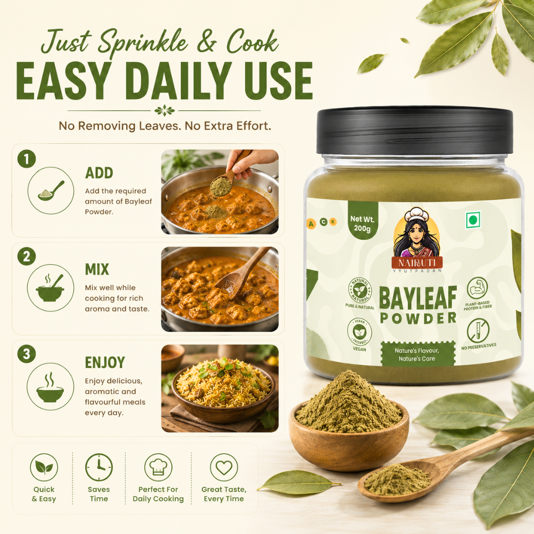 Bay Leaf Powder (Tej Patta) | Pure Aromatic Spice for Cooking