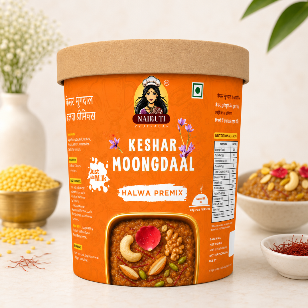 Keshar Moongdal Millet Halwa Premix | Saffron Moong Dal Halwa Ready in Minutes