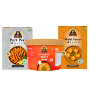 Jain Kitchen Combo | 10+ Servings | Gravy Premix, Shahi Paneer Masala & Peri Peri Masala | No Onion No Garlic