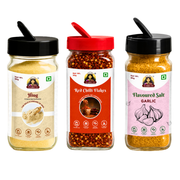 Everyday Taste Booster Combo | Hing 80g, Red Chilli Flakes 30g & Garlic Salt 80g