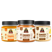 Healthy Spice Combo | Lakadong Turmeric, Cinnamon & Ginger Powder | 250g+250g+200g