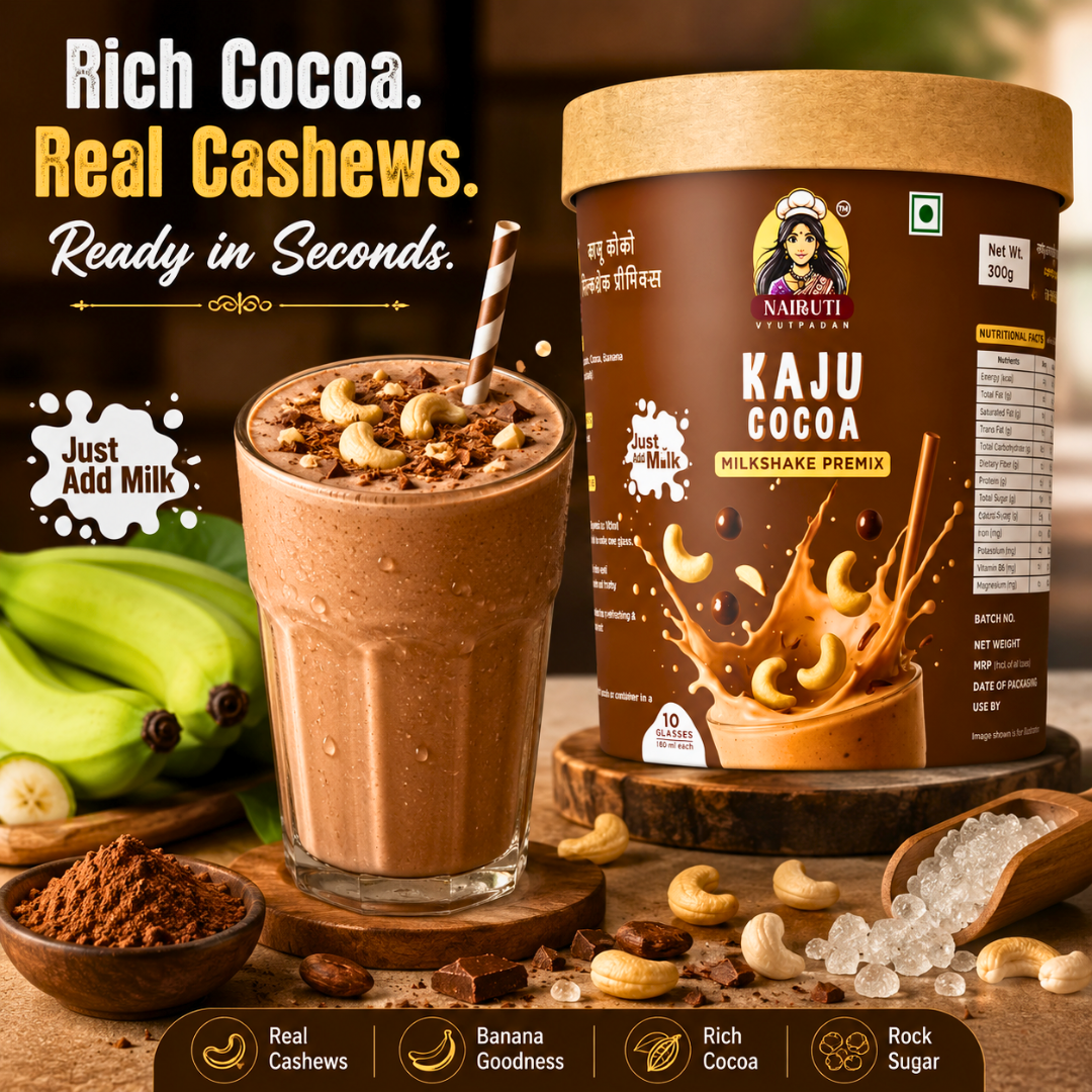 Kaju Cocoa Milkshake Premix | Chocolate Cashew Milkshake Mix