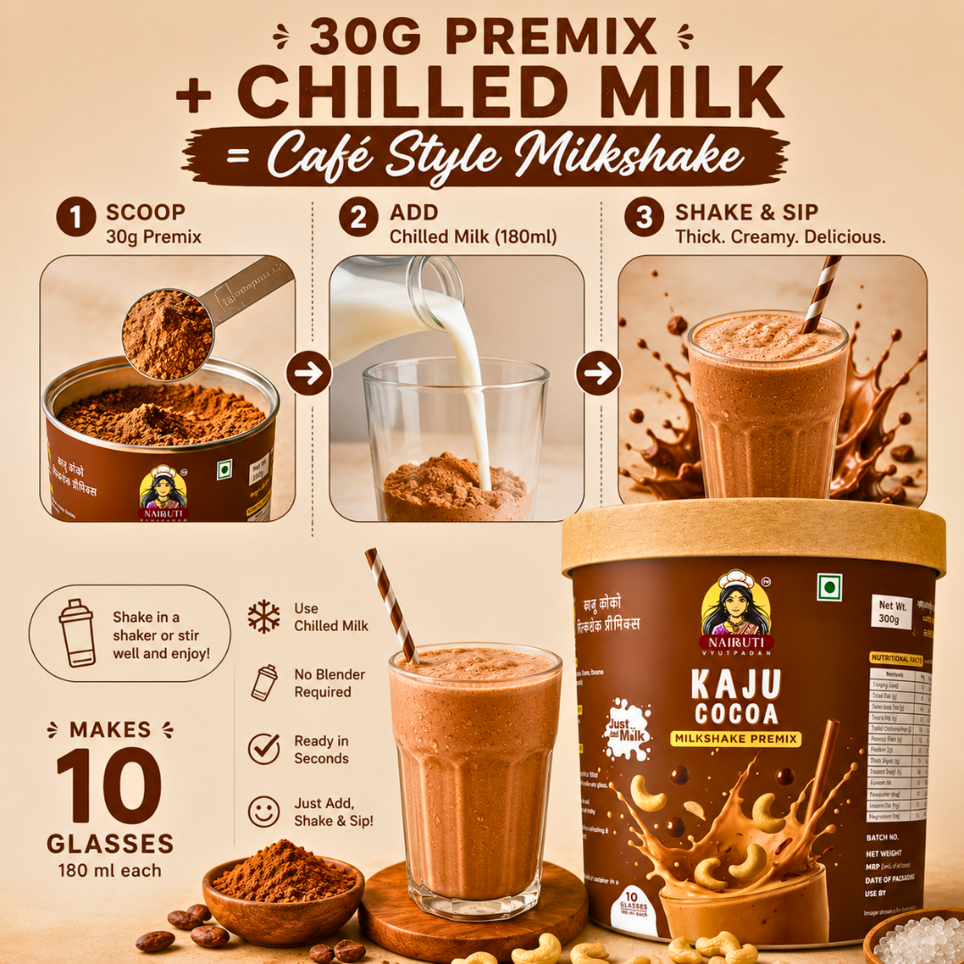 Kaju Cocoa Milkshake Premix | Chocolate Cashew Milkshake Mix