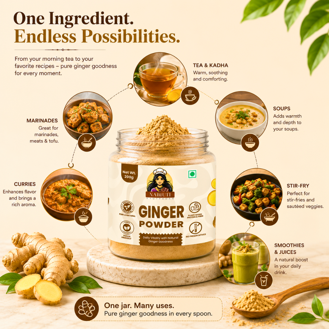 Premium Ginger Powder | Pure Saunth for Tea, Cooking & Wellness