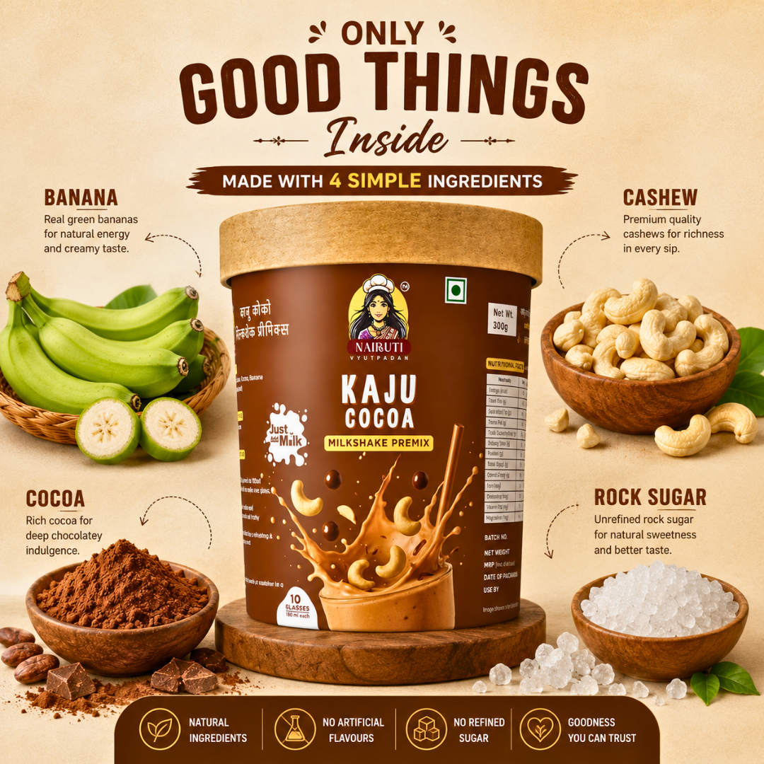 Kaju Cocoa Milkshake Premix | Chocolate Cashew Milkshake Mix