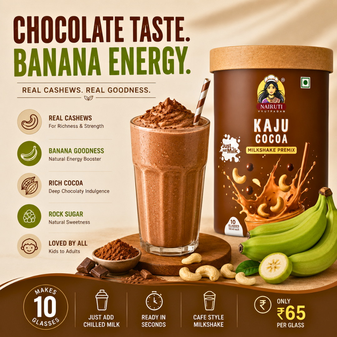 Kaju Cocoa Milkshake Premix | Chocolate Cashew Milkshake Mix