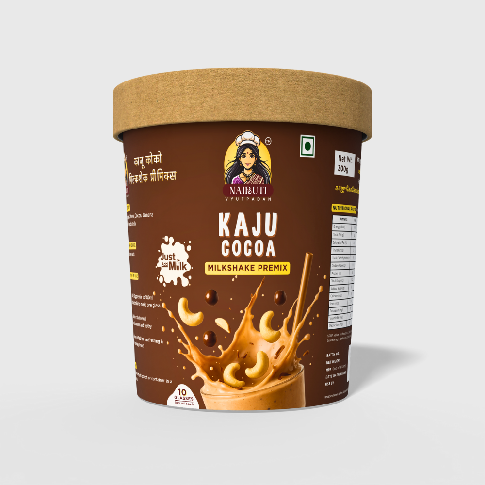 Kaju Cocoa Milkshake Premix | Rich Cashew–Chocolate Drink Mix | Thick, Creamy & Energy-Packed for All Ages
