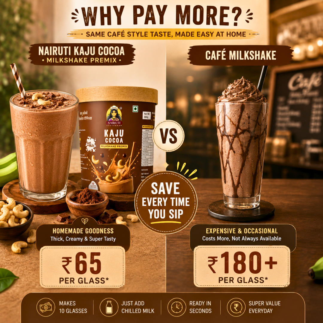 Kaju Cocoa Milkshake Premix | Chocolate Cashew Milkshake Mix
