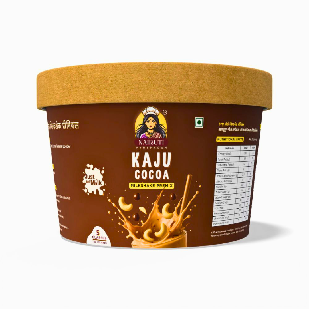 Kaju Cocoa Milkshake Premix | Chocolate Cashew Milkshake Mix