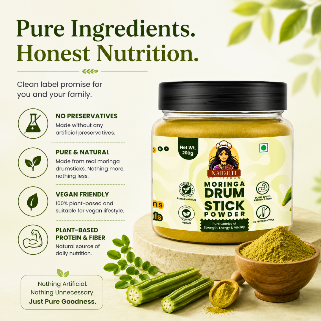 Moringa Drumstick Powder | Natural Plant Based Nutrition Superfood