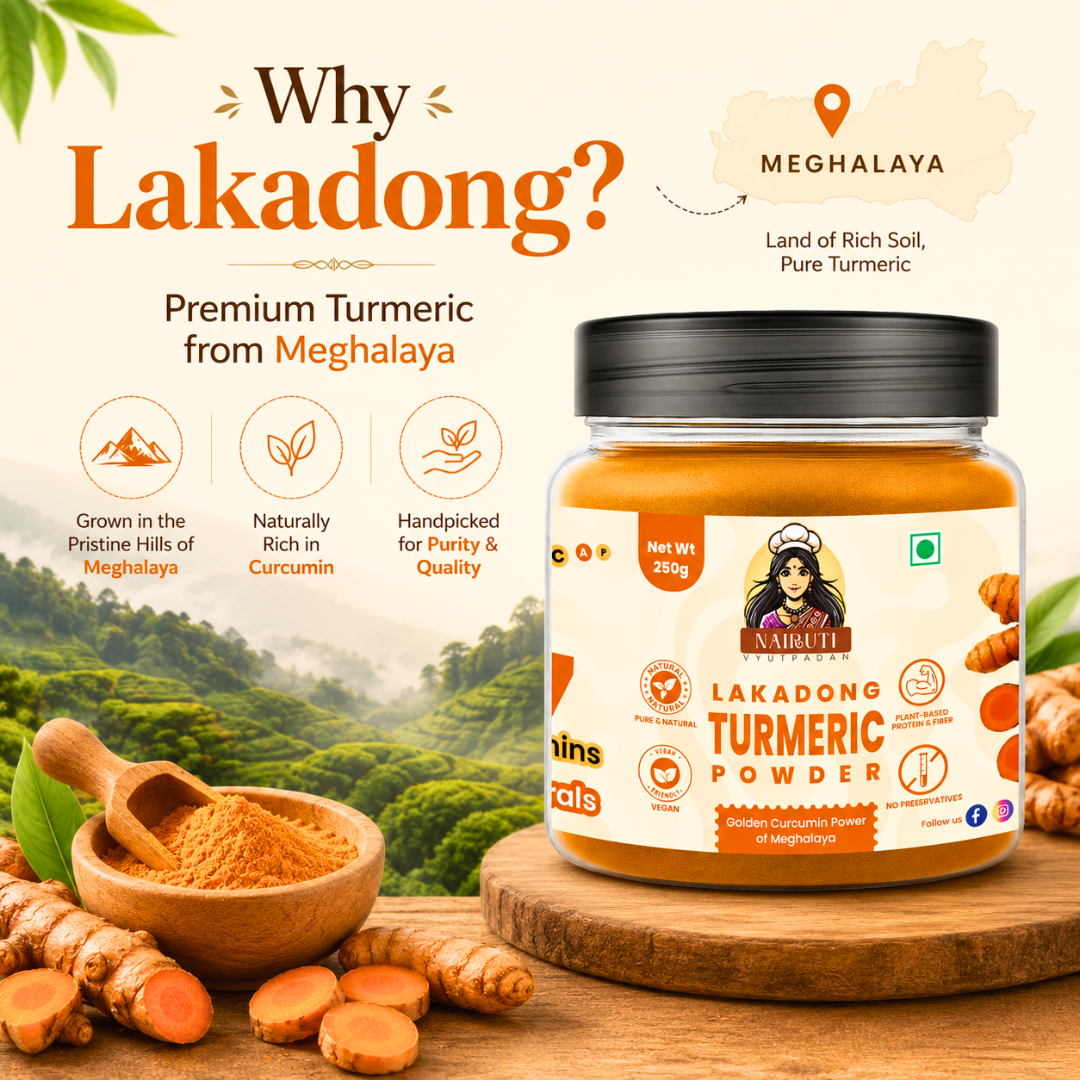 Lakadong Turmeric Powder | 7%+ Curcumin | Pure Natural Haldi Powder