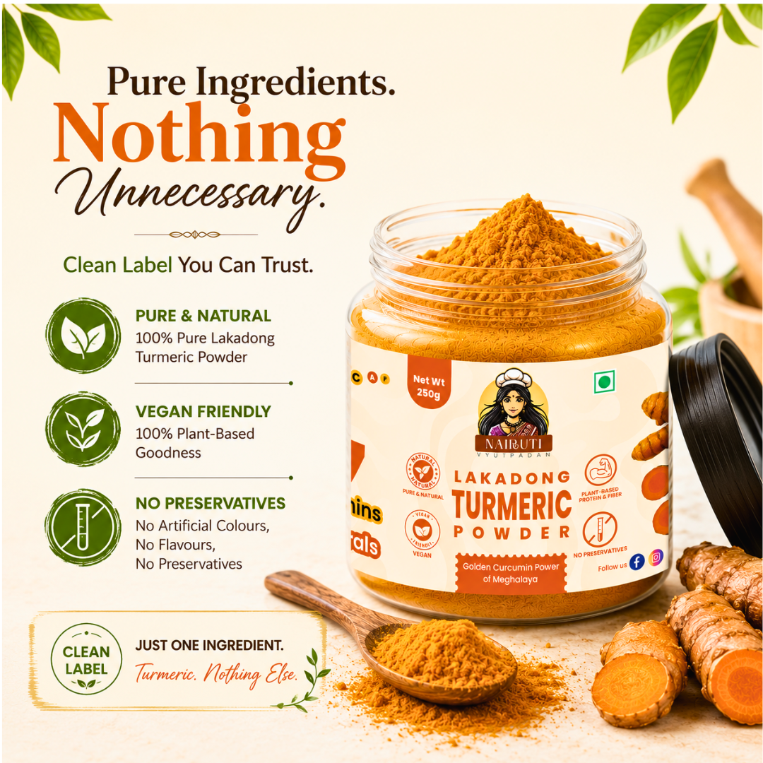 Lakadong Turmeric Powder | 7%+ Curcumin | Pure Natural Haldi Powder