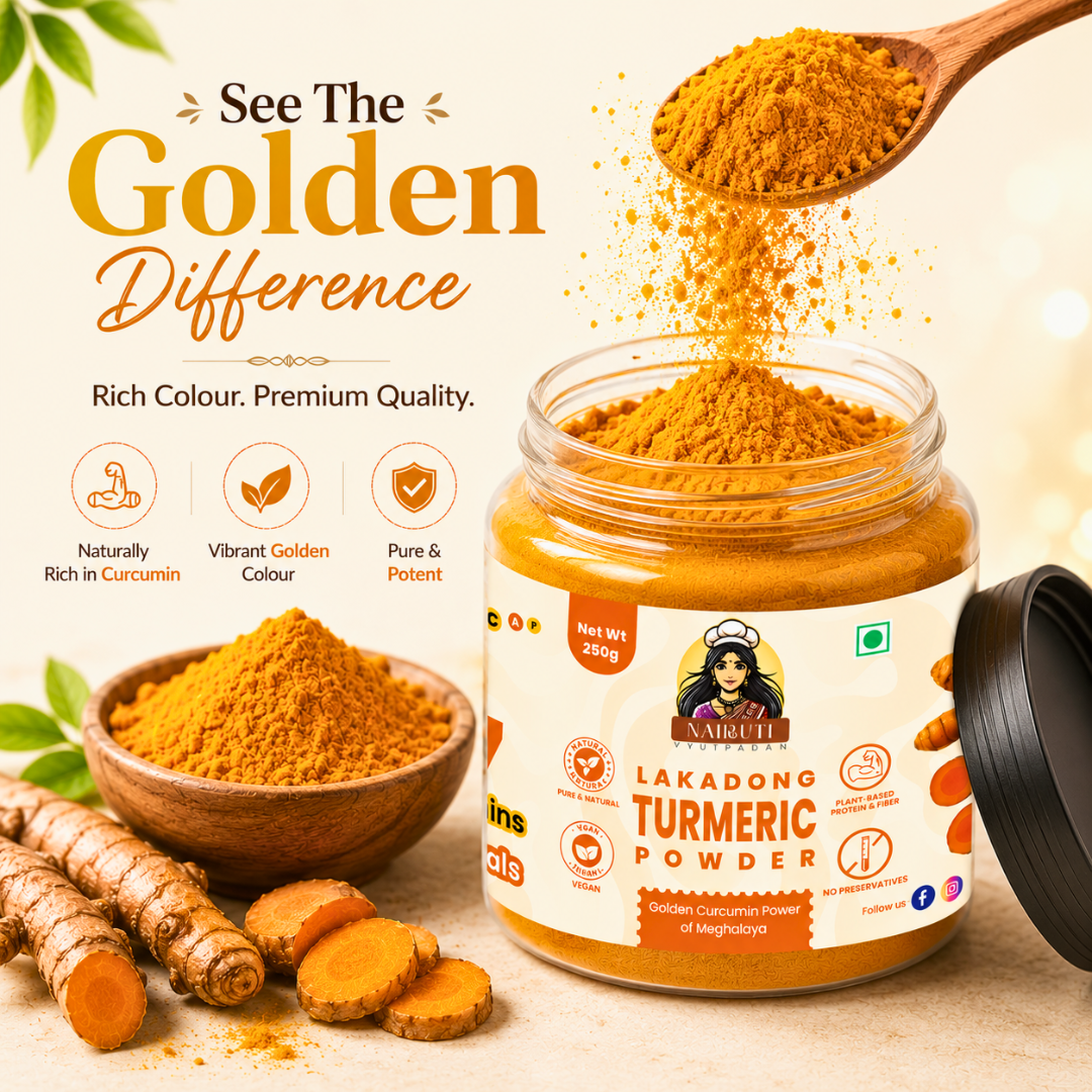 Lakadong Turmeric Powder | 7%+ Curcumin | Pure Natural Haldi Powder