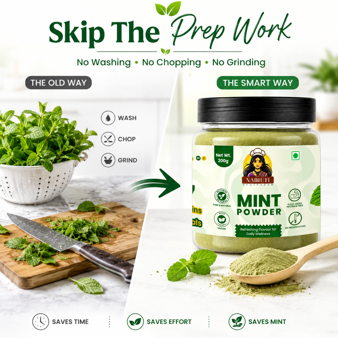 Mint Powder | Pure Dried Pudina Powder for Cooking, Drinks & Chutneys