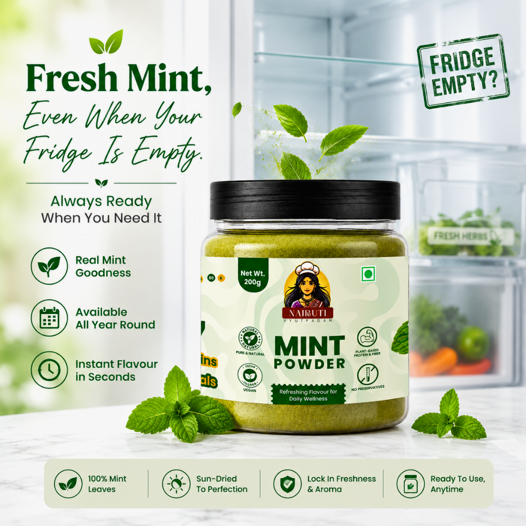 Mint Powder | Pure Dried Pudina Powder for Cooking, Drinks & Chutneys