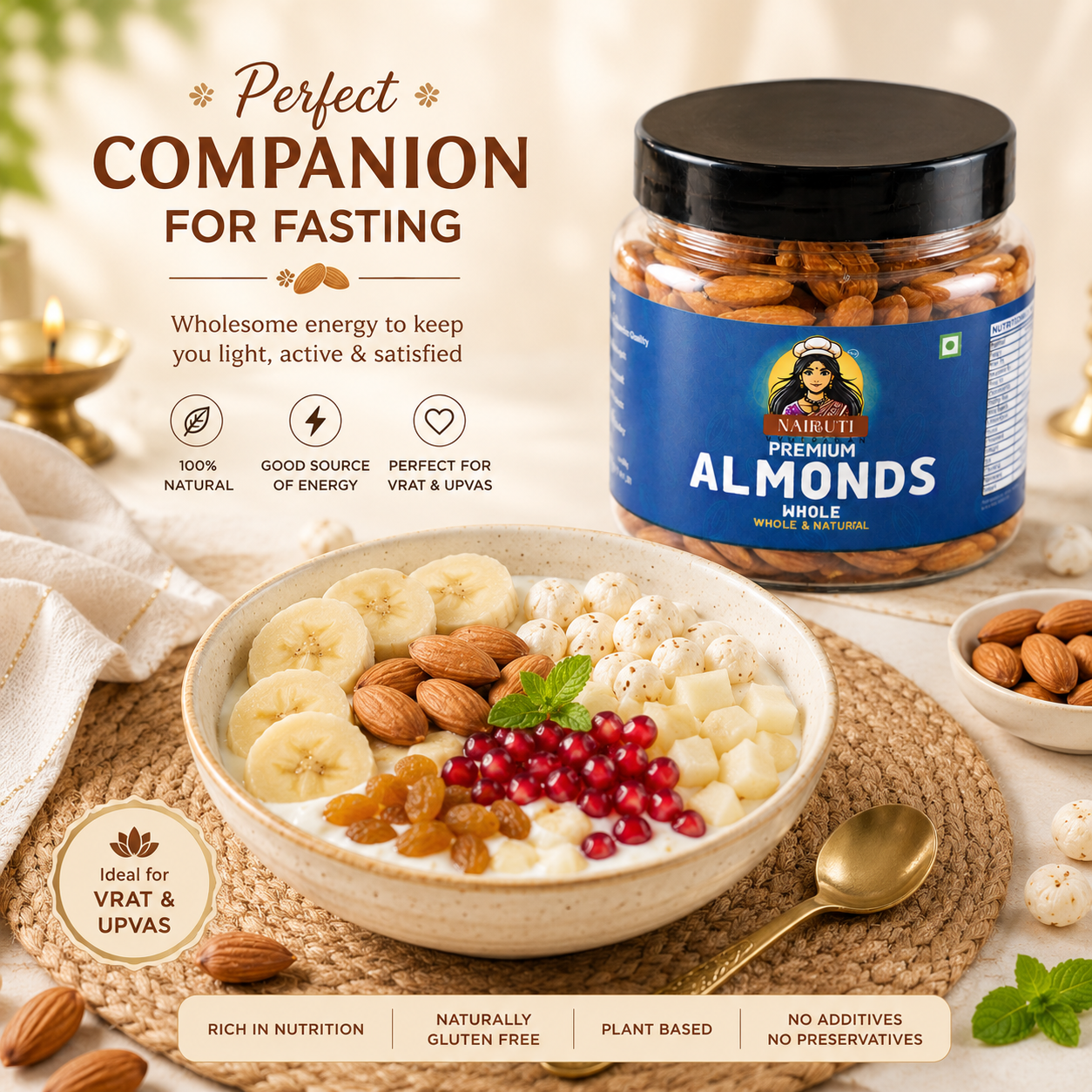 Premium Almonds 500g | Whole Crunchy Badam