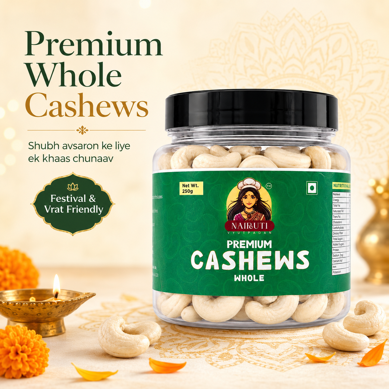Jumbo Cashew W240 Nuts 500g | Premium Whole Kaju