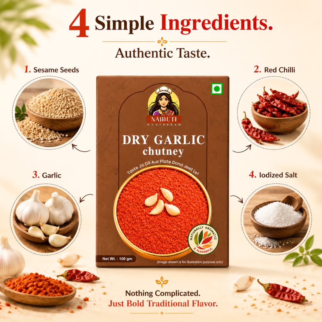 Dry Garlic Chutney | Authentic Maharashtrian Lasun Chutney for Daily Use