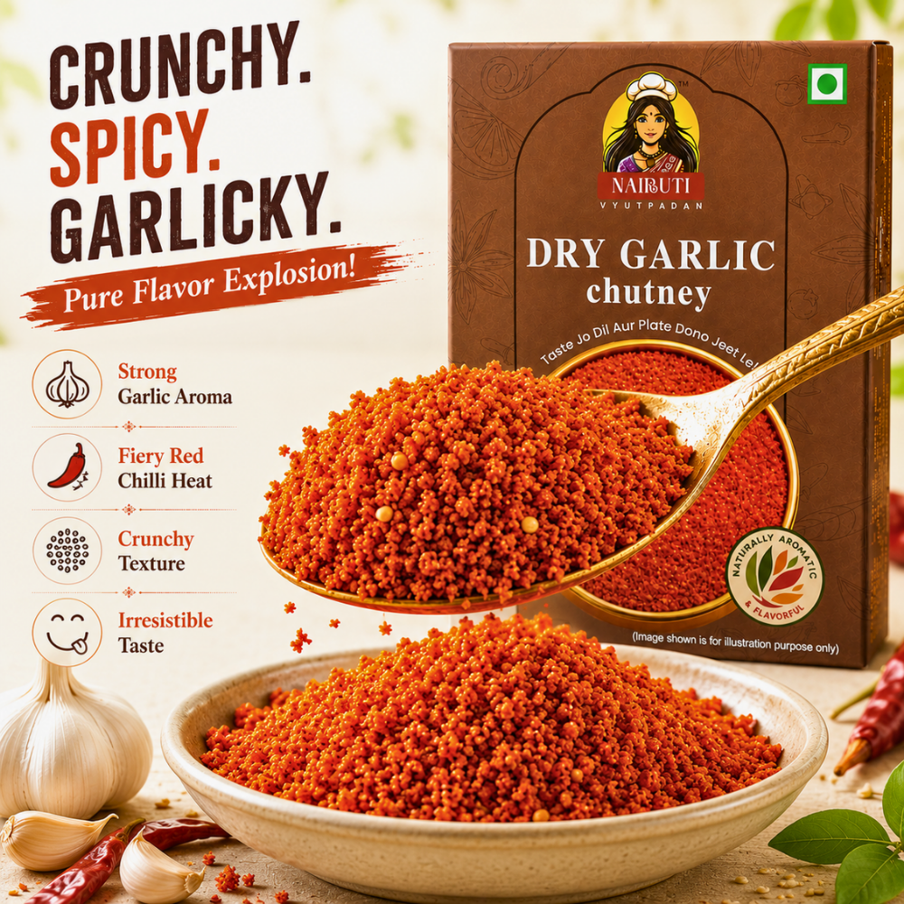 Dry Garlic Chutney | Authentic Maharashtrian Lasun Chutney for Daily Use