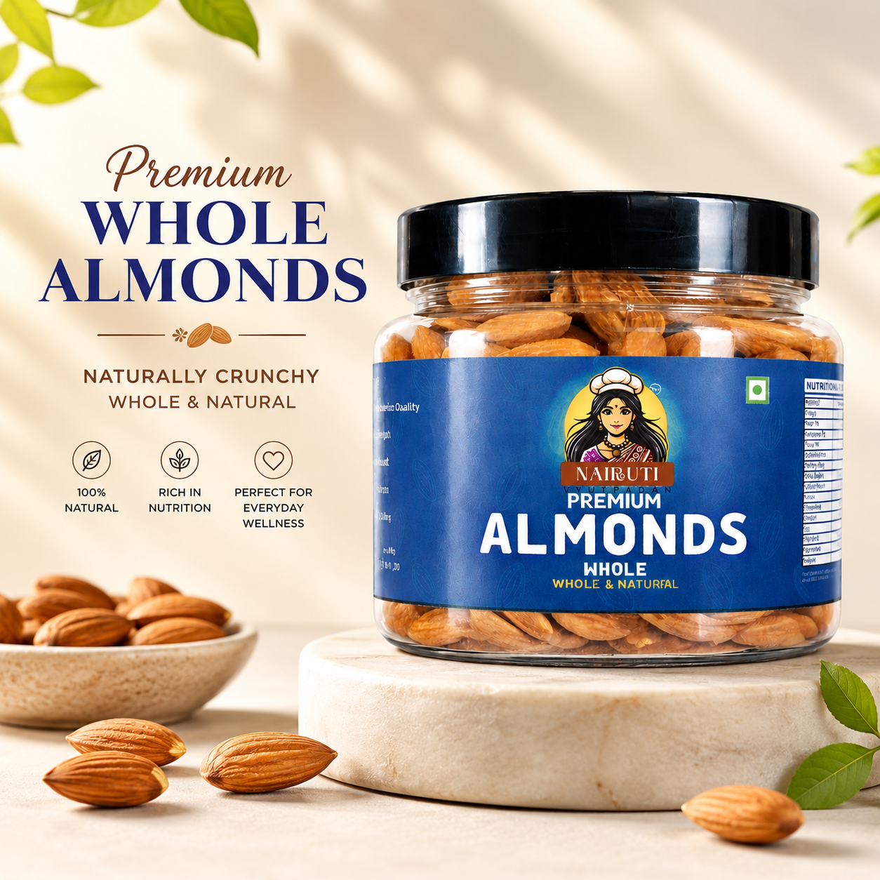 Premium Almonds 500g | Whole Crunchy Badam