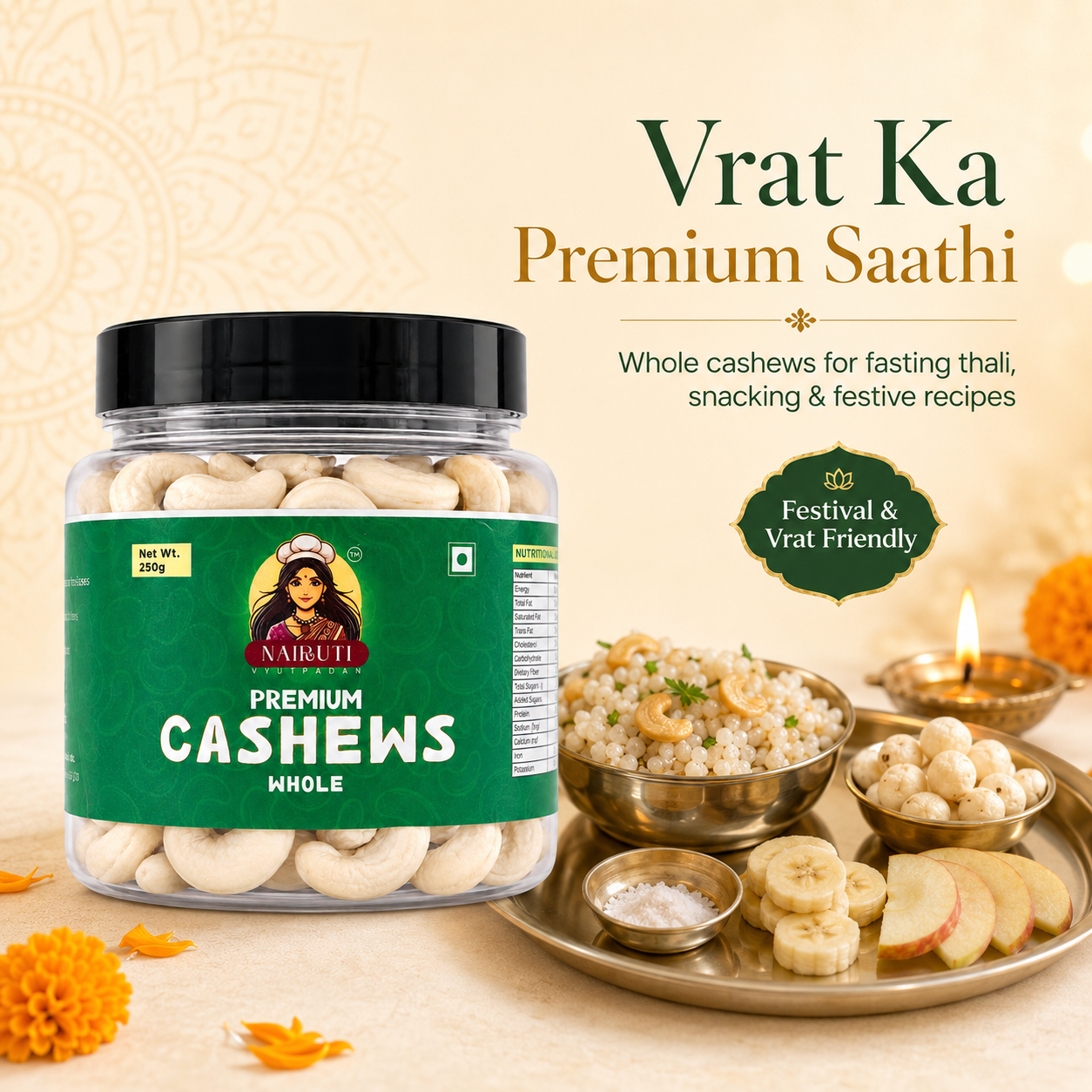 Jumbo Cashew W240 Nuts 500g | Premium Whole Kaju