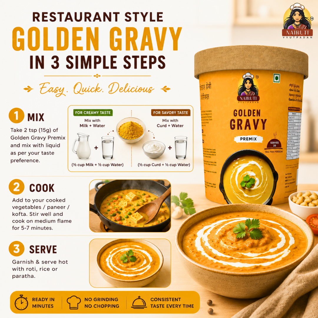 Golden: Creamy Golden Gravy Premix | Made for Korma, Kofta & Paneer Recipes